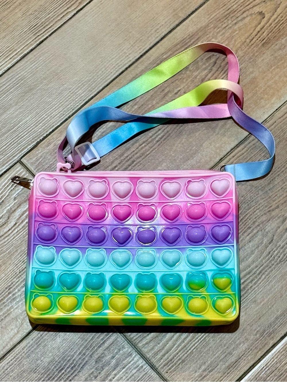 Rainbow Pastel Pop-It Crossbody Bag